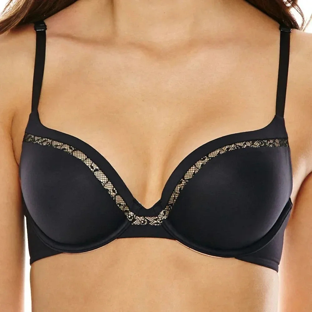 36DD Maidenform‎ 9500 Self Expressions T-Shirt Demi UW Bra Black NWT - Picture 6 of 7